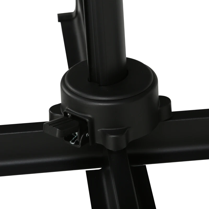 Outsunny 11Ft Patio Umbrella Outdoor Cantilever Offset Umbrella Aluminum Square Umbrella with Cross Base, 360° Rotation, 5 Adjustable Tilt Angles and Umbrella Cover for Garden Beach, Coffee