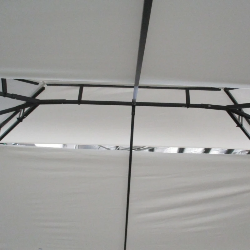 Outsunny 13' x 10' Patio Gazebo Outdoor Canopy Shelter w/ Double Vented Roof, Cream White