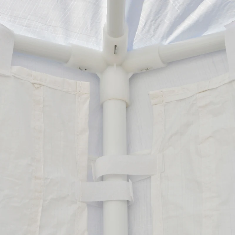 Outsunny 13 ft. Gazebo Canopy Party Tent with 6 Removable Side Walls with Windows and Doors for Outdoor Events, White