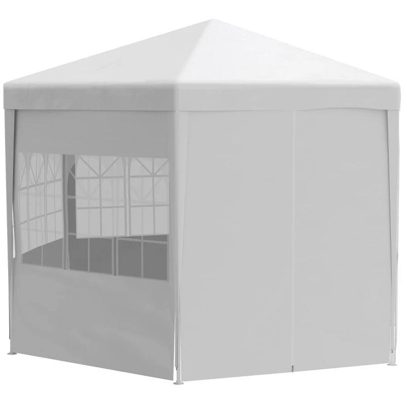 Outsunny 13 ft. Gazebo Canopy Party Tent with 6 Removable Side Walls with Windows and Doors for Outdoor Events, White