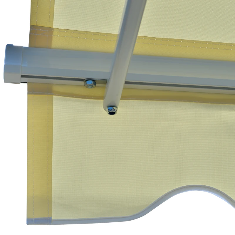 Outsunny 4'x 2' Retractable Window Door Awning Patio Canopy Outdoor Sun Shade Shelter Cream-white
