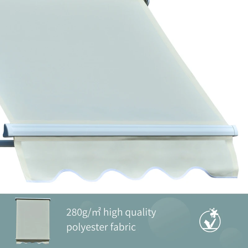 Outsunny 4'x 2' Retractable Window Door Awning Patio Canopy Outdoor Sun Shade Shelter Cream-white