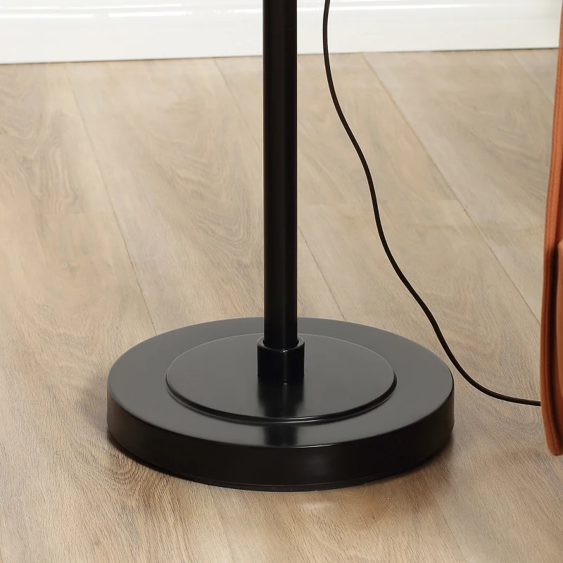 HOMCOM 70" Industrial Standing Reading Lamp with Steel Frame, for LED Halogen Bulb, Steampunk Tall Lamp with Rotary Switch for Bedroom Living Room Study, Black