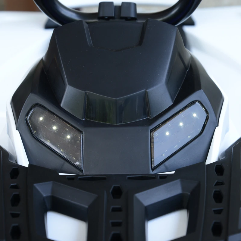 Aosom 12V Kids ATV Ride-on Four Wheeler Car with Bluetooth MP3 Real Working Headlights, Music/Radio Player, & Smooth Suspension, White