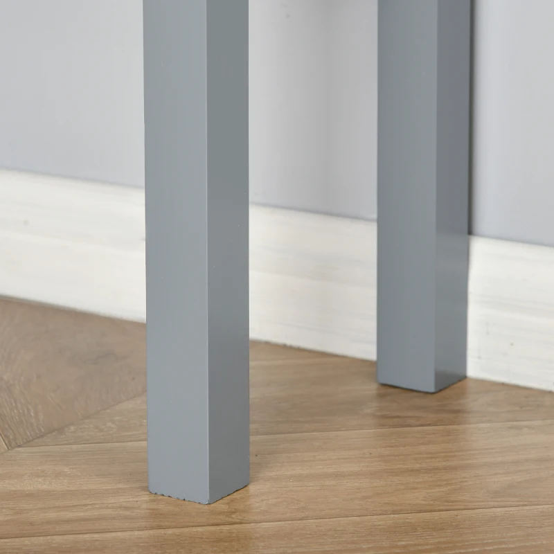 HOMCOM Corner Desk, Triangle Computer Desk with Drawer and Storage Shelves for Small Spaces, Home Office Workstation for Living Room, or Bedroom, Grey