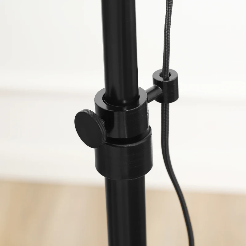 HOMCOM 70" Industrial Standing Reading Lamp with Steel Frame, for LED Halogen Bulb, Steampunk Tall Lamp with Rotary Switch for Bedroom Living Room Study, Black