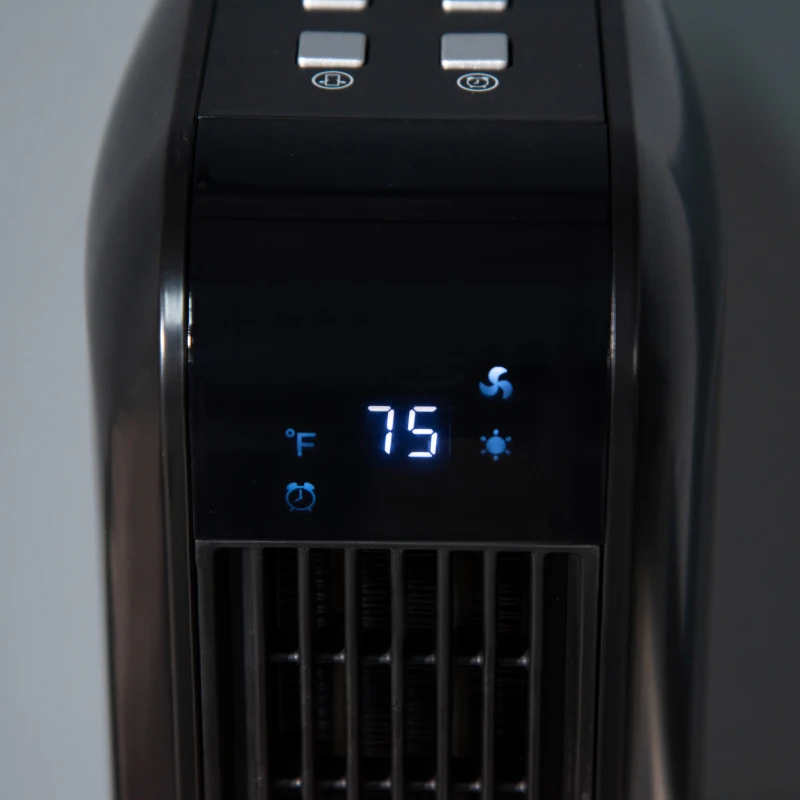 HOMCOM 1500W Ceramic Space Heater, 2-In-1 Oscillating Portable Heater with Three Heating Modes(High, Low, Fan), Timer, Remote Control, for Indoor Use, Black