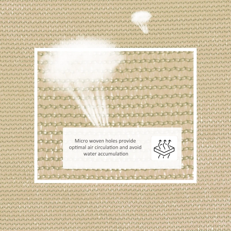 Outsunny Triangle 18’ Canopy Sun Sail Shade Garden Cover UV Protector Outdoor Patio Lawn Shelter with Carrying Bag Beige