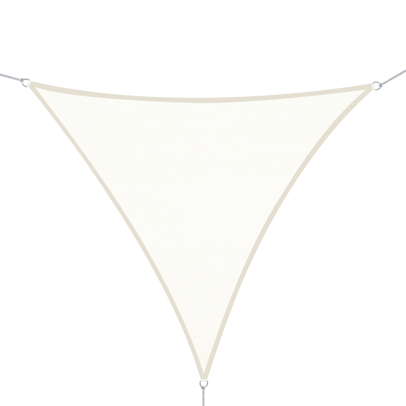 Outsunny Triangle 13x13x13ft Sun Sail Shade Garden UV Block Sunshade Outdoor Canopy Patio Lawn Shelter Cream White