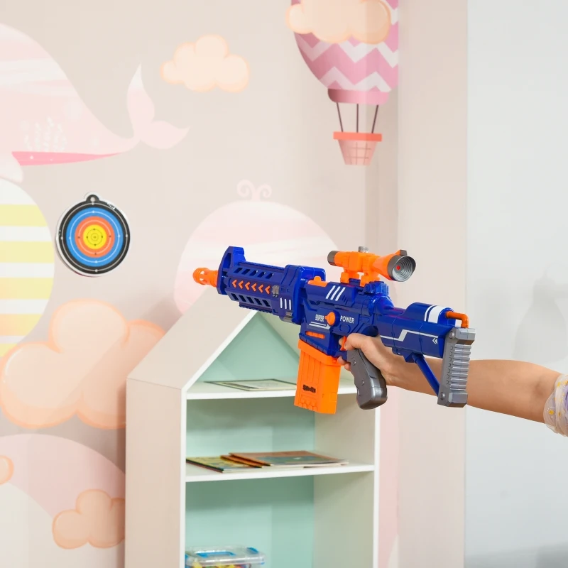 Qaba Automatic Soft Bullet Toy Foam Blaster with 20 EVA Foam Darts and Target Board Game for Boys & Girls 8-12 Years Old