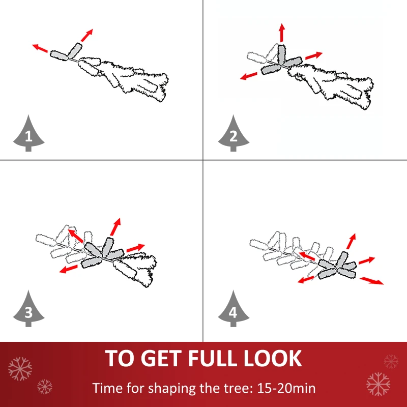 HOMCOM 4FT Artificial Christmas Tree Holiday Home Xmas Decoration Automatic Open, Green