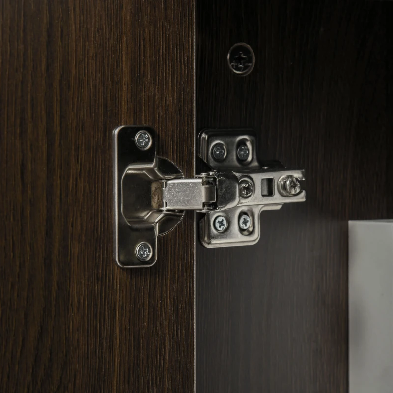 HOMCOM Kitchen Sideboard, Buffect Cabinet with Double Door Cupboard, 3 Drawers, Adjustable Shelf, Brown