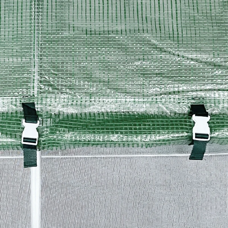 Outsunny 20' x 10' x 6.5' Large Tunnel Greenhouse with Roll-up Windows & Door, Walk-In Hoop Hot House with PE Cover, Heavy-duty Steel Frame, Green