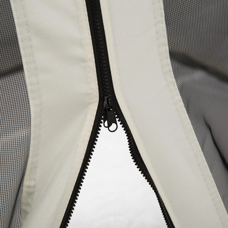 Outsunny 13x13 Gazebo Netting Mosquito Netting Screen with Zippers, Black Rings, High-Quality Polyester, Washable, Black