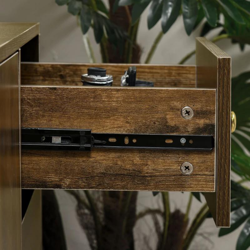 HOMCOM Modern Sideboard, Storage Cabinet, Accent Cupboard with 3 Drawers, Adjustable Shelf, Brown