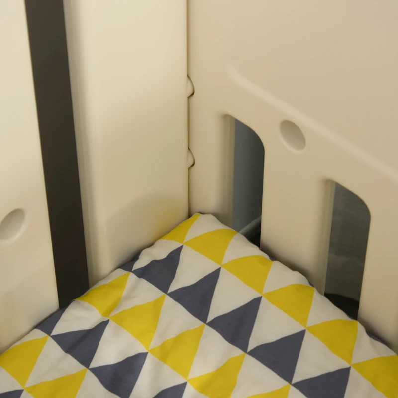 Qaba Convertible Baby Crib Bassinet Cradle with Adjustable Height, 4 Detachable Lockable Wheels, Mattress, White