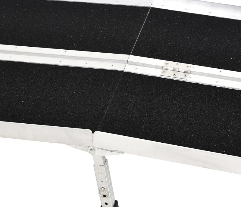 HomCom 10' Portable Traveling Convenient Mobility Ramp Carpeted Aluminum Side Walls Folding