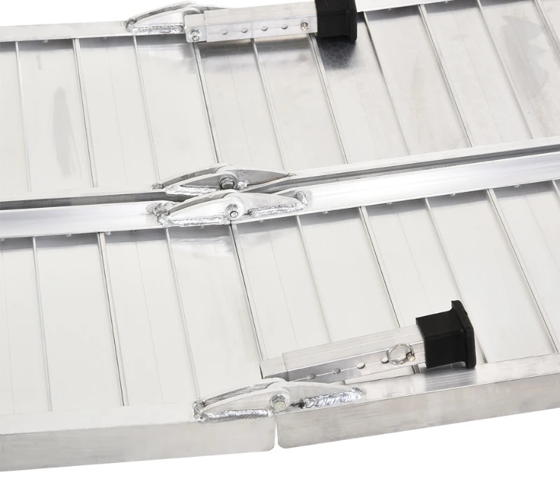 HomCom 10' Portable Traveling Convenient Mobility Ramp Carpeted Aluminum Side Walls Folding