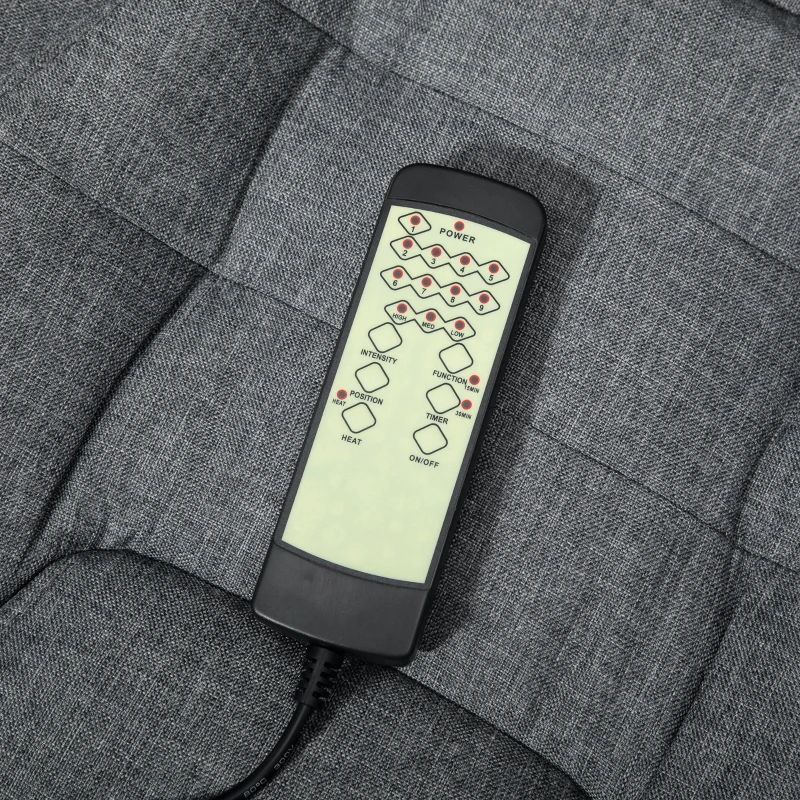 Vinsetto 6 Vibrating Massage Office Chair, 5 Modes High Back Executive Heated Chair with Reclining Backrest Padded Armrest, Deep Grey