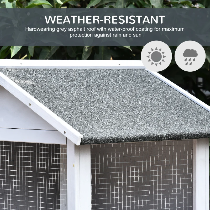 PawHut Wooden Bird Aviary Parrot Cage Pet Furniture Large Outdoor Play House with removable Bottom tray, 2 doors, asphalt roof, 4 perches