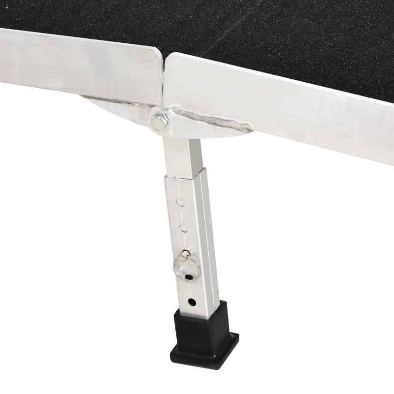 HomCom 10' Portable Traveling Convenient Mobility Ramp Carpeted Aluminum Side Walls Folding