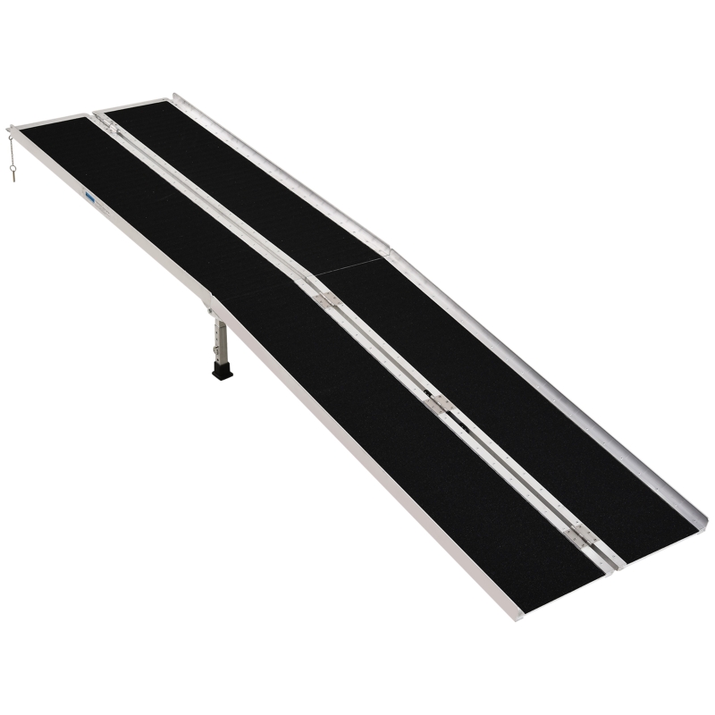 HomCom 10' Portable Traveling Convenient Mobility Ramp Carpeted Aluminum Side Walls Folding
