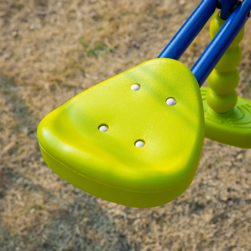 Outsunny Swing Set Outdoor for Kids, w/ Adjustable Height Seat, Basket Hoop, Glider