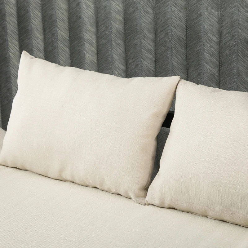 HOMCOM Convertible 3-Position Relaxing Futon Birch Wood Daybed Lounger Sofa Bed Loveseat - Black/Cream White