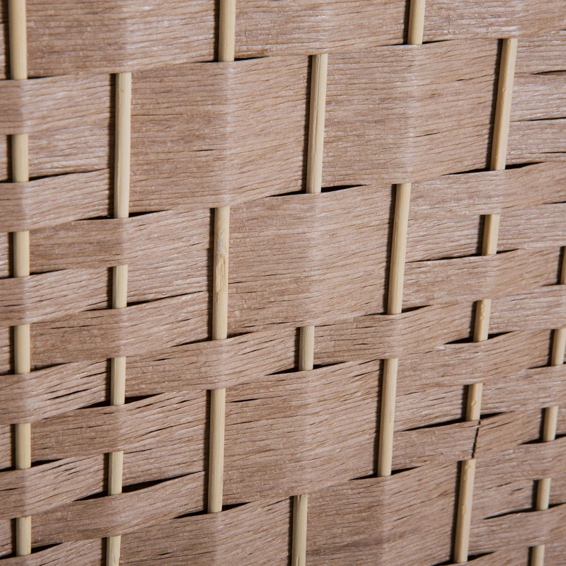 HOMCOM 6' Tall Wicker Weave 3 Panel Room Divider Wall Divider, Natural Wood