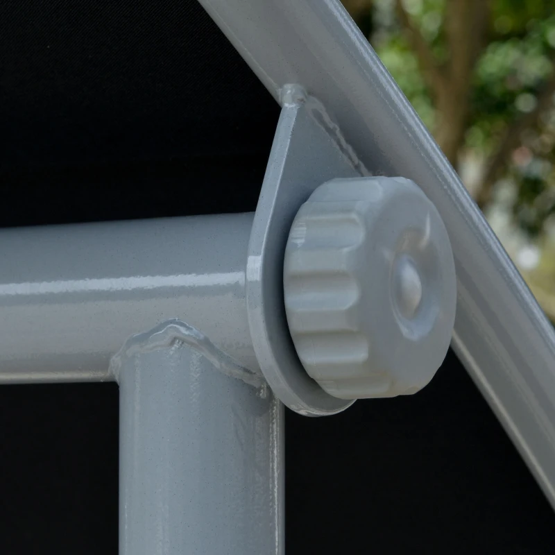 Outsunny Double Outdoor Swing Chair 2 Person Covered Swing Porch Swing w/ Pivot Table and Storage Console, Black