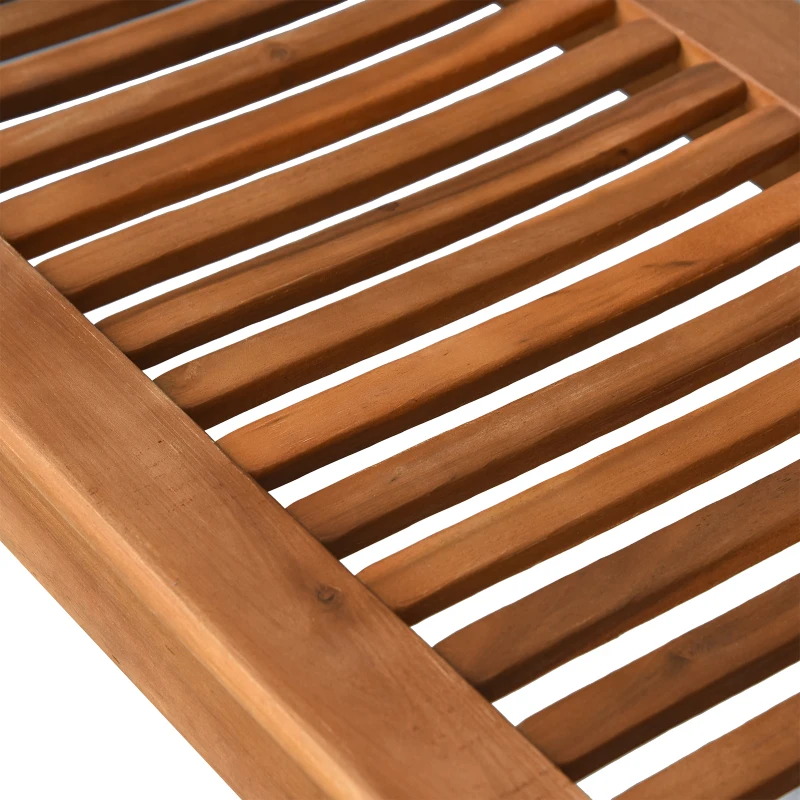 Outsunny 48'' 2-Seater Hanging Porch Swing, Outdoor Patio Wooden Swing Bench w/ Ropes, Slatted Design, 700 lb Weight Capacity, Natural