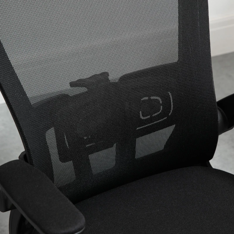 Vinsetto High Back Mesh Chair, Home Office Task Computer Chair with Adjustable Height, Lumbar Back Support, Headrest, and Arms, Black