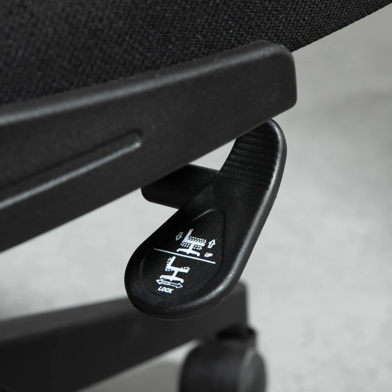 Vinsetto High Back Mesh Chair, Home Office Task Computer Chair with Adjustable Height, Lumbar Back Support, Headrest, and Arms, Black