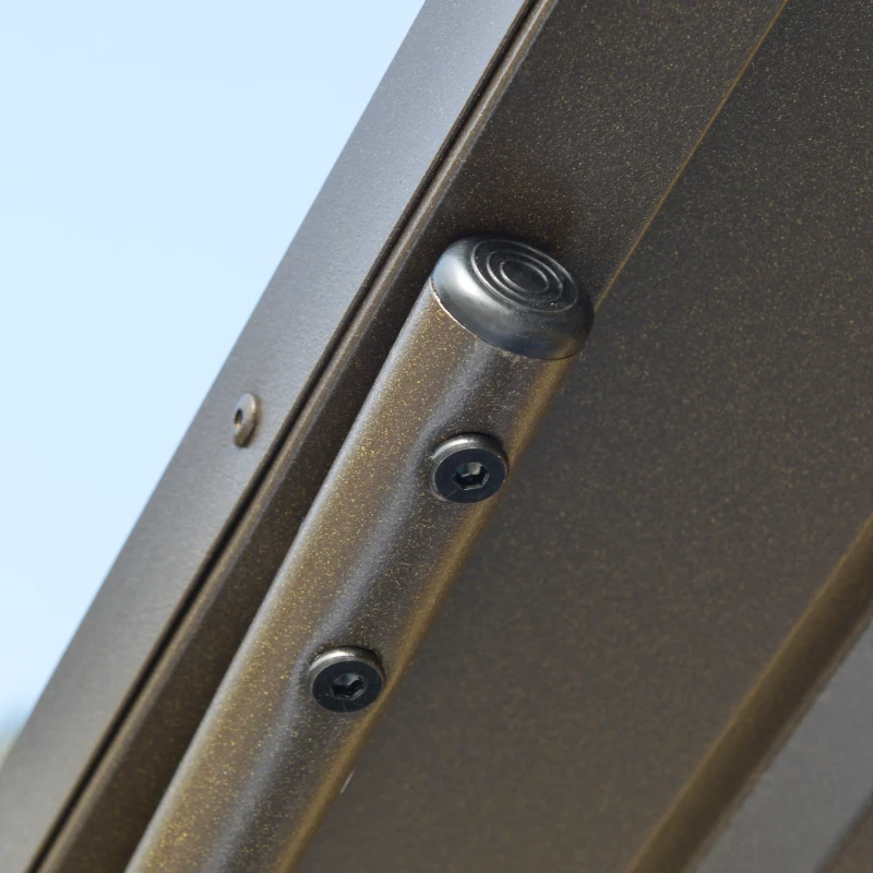 Outsunny 8' x 5' Hardtop Grill Gazebo, Aluminium BBQ Canopy Gazebo, Outdoor Canopy with Side Shelves & Double Roof for Great Ventilation