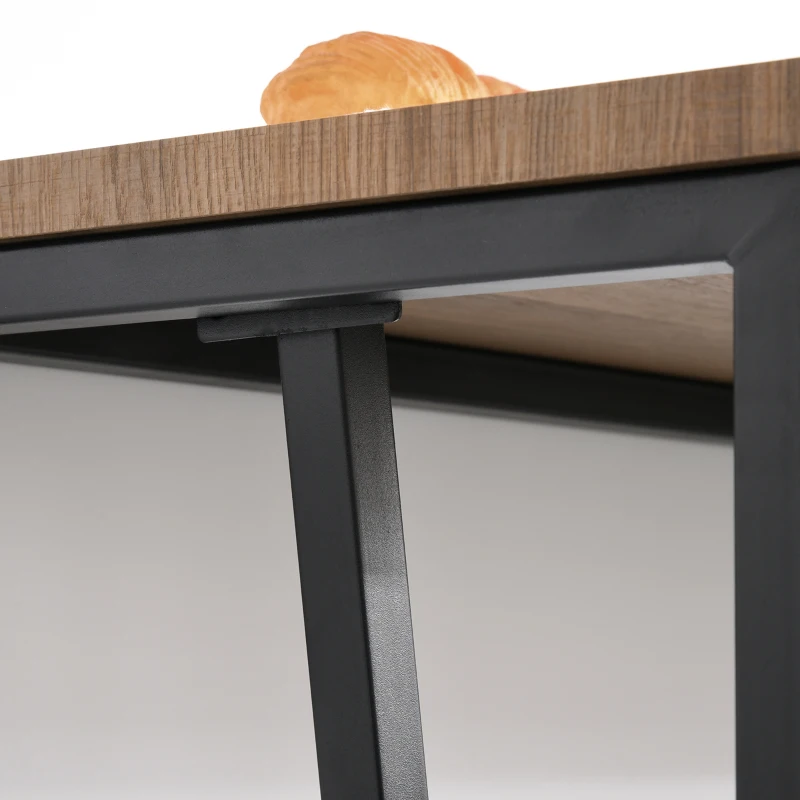 HOMCOM 47.75 Inch Bar Table with Metal Legs, Rustic Industrial Pub Table with Large Tabletop for Home Bar, Kitchen or Dining Room, Brown