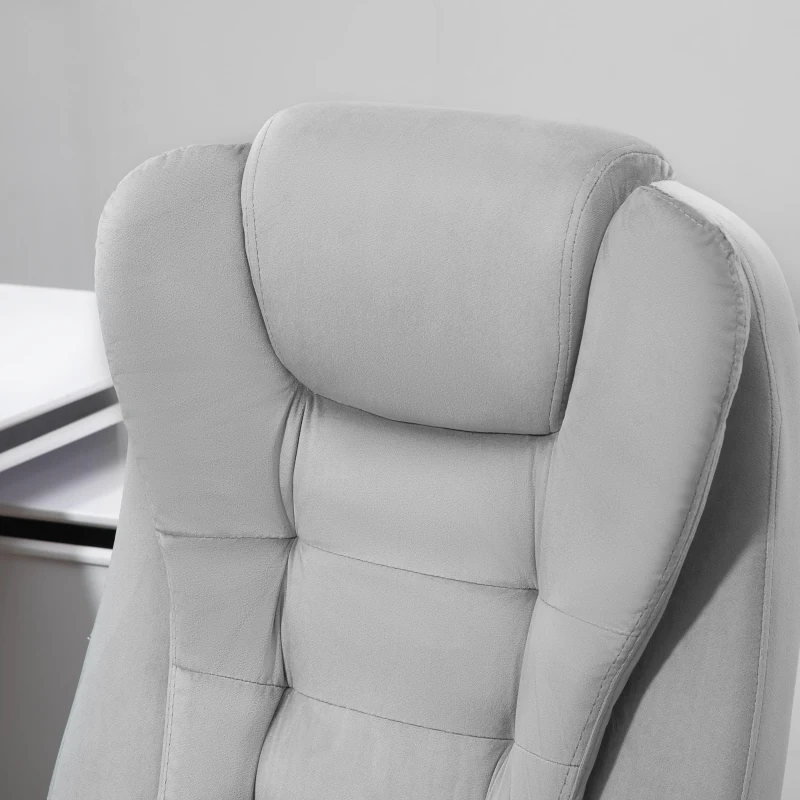 Vinsetto 6 Point Vibrating Massage Office Chair 5 Modes, High Back Executive Heated Chair with Reclining Backrest Padded Armrest, Grey