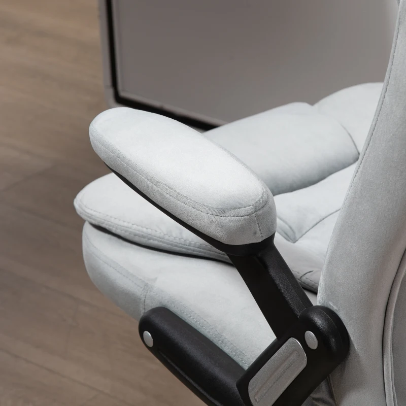 Vinsetto 6 Point Vibrating Massage Office Chair 5 Modes, High Back Executive Heated Chair with Reclining Backrest Padded Armrest, Grey