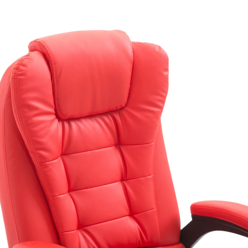 HOMCOM Home Office Computer Desk Massage Chair Executive Ergonomic Heated Vibrating, Red
