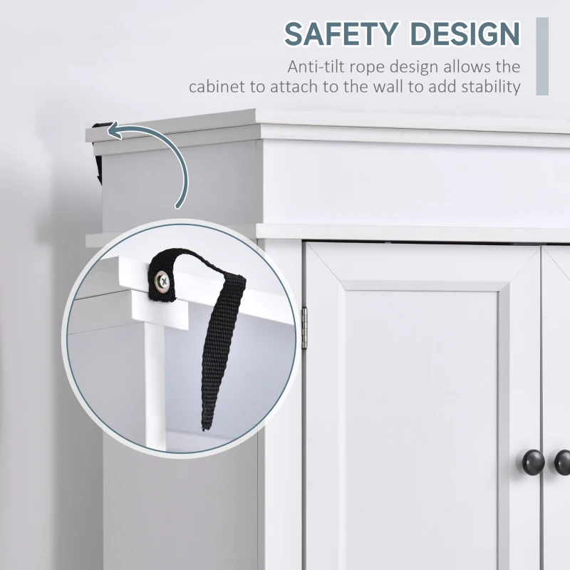 HOMCOM Traditional Buffet with Hutch, Freestanding Kitchen Pantry Storage Cabinet with Doors and Drawer, Adjustable Shelving, White