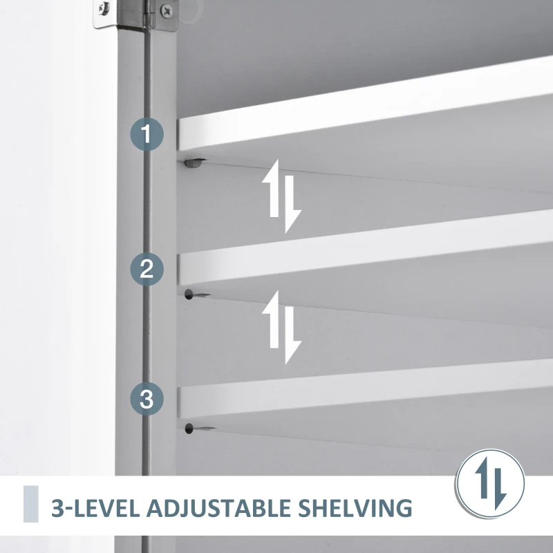 HOMCOM Traditional Buffet with Hutch, Freestanding Kitchen Pantry Storage Cabinet with Doors and Drawer, Adjustable Shelving, White