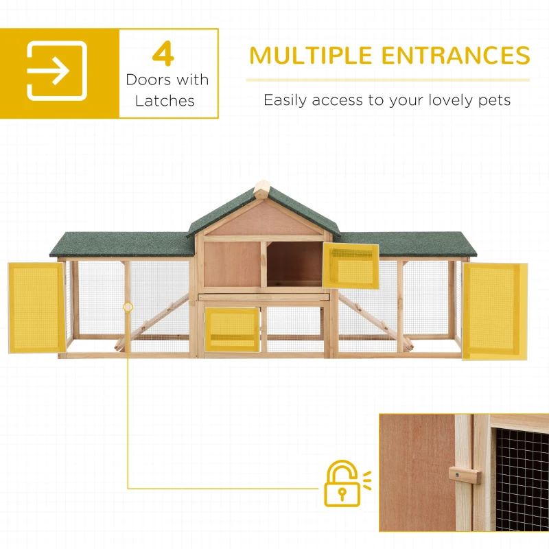 PawHut 83" Wooden Two Story Outdoor Deluxe XL Rabbit Bunny House Hutch Pet Cage