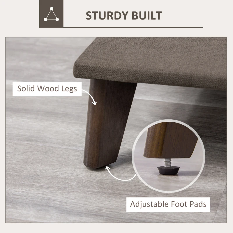 HOMCOM Folding Ottoman Sleeper, Convertible Fabric Bed, Brown