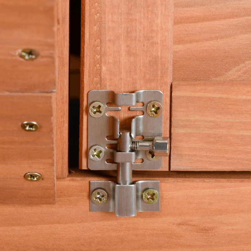 PawHut Outdoor Rabbit Hutch with Wheels, Quick on-the-Go Feeding, Wooden Rabbit Cage, Waterproof, Medium