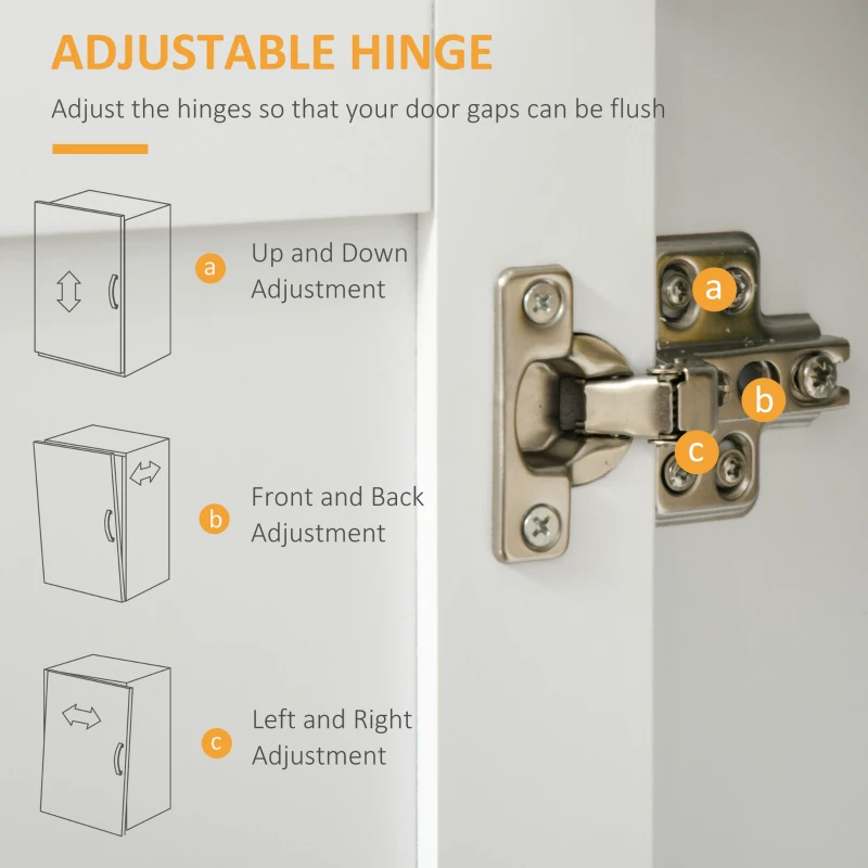 HOMCOM Modern 58" Kitchen Buffet with Hutch, Microwave Cabinet with Drawer and Storage Cupboard for Dining Room, White