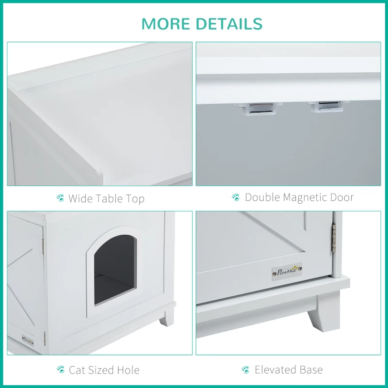 PawHut Cat Litter Box Furniture with Large Hidden Storage