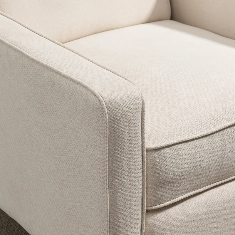 HOMCOM Manual Recliner, Fabric Tufted Club Chair, Home Theater Seating Reclining Sofa for Living Room, Cream White