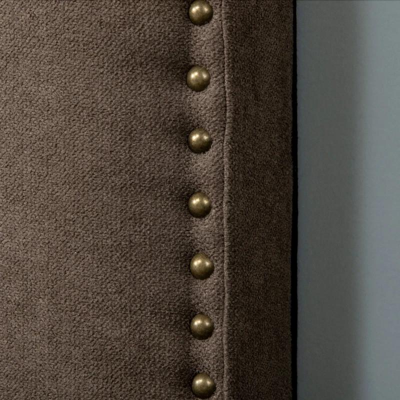 HOMCOM Upholstered Nailhead Trim Headboard, Home Bedroom Decoration for Full and Queen-Sized Beds, Brown
