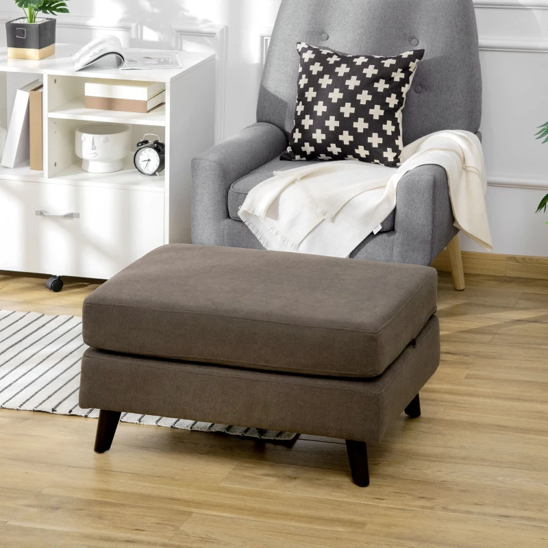 HOMCOM Folding Ottoman Sleeper, Convertible Fabric Bed, Brown