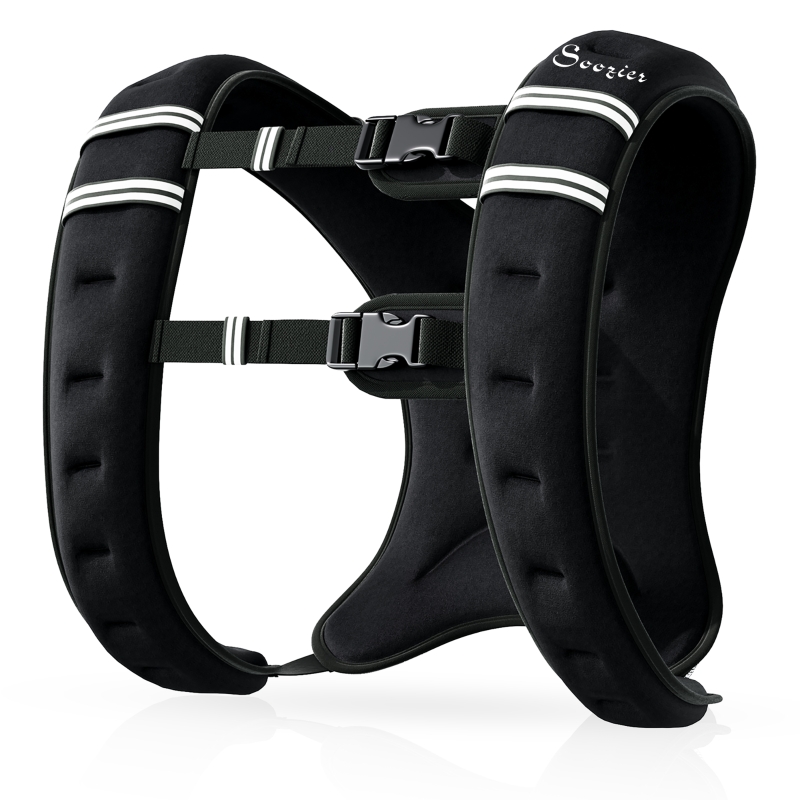 Soozier Weight Vest Workout Equipment Adjustable 18lbs Weighted Vest for Men Women, Black