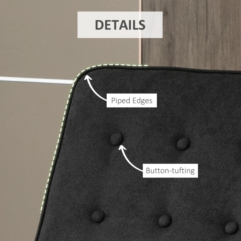 HOMCOM Manual Recliner, Fabric Tufted Club Chair, Home Theater Seating Reclining Sofa for Living Room, Black